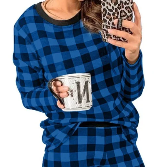 Blue Buffalo Plaid Pajama Set - Picture 3 of 7